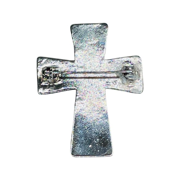 Serenity Prayer, Sterling Silver Cross Brooch Pin - Picture 4 of 4